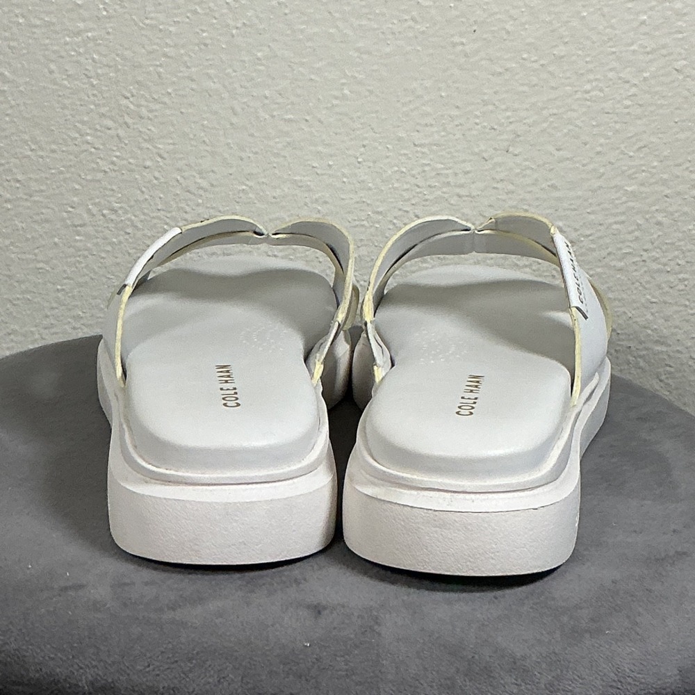 Cole Haan Grandpro Sandals Cris Cross Optic White Slides Women's Sz 5 B - Picture 6 of 8